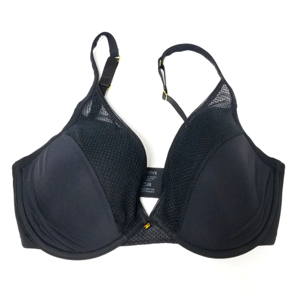 ThirdLove Geo Lace Plunge Bra Black 32F